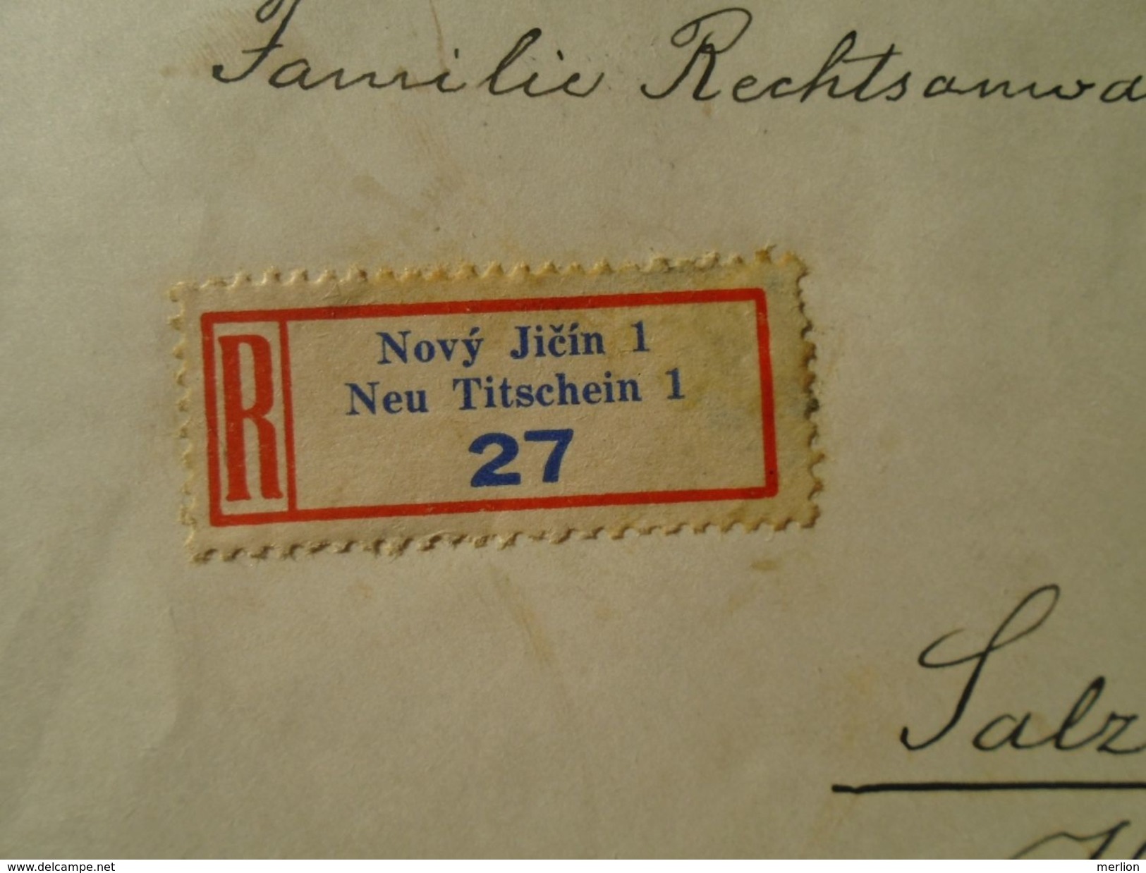 D151249  Ceskoslovakia  Czechoslovakia -Cover -  1937 Novy Jicin - Neu-Titschein  -sent To Salzburg -Maxglan - Briefe U. Dokumente