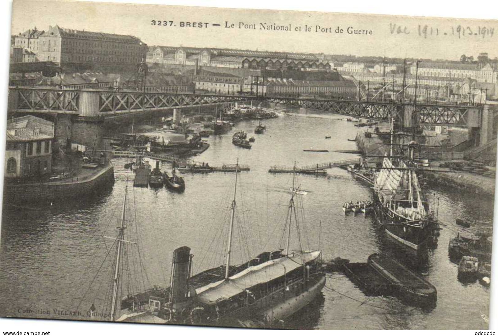 BREST  Le Pont National Et Le Port De Guerre Recto Verso - Brest