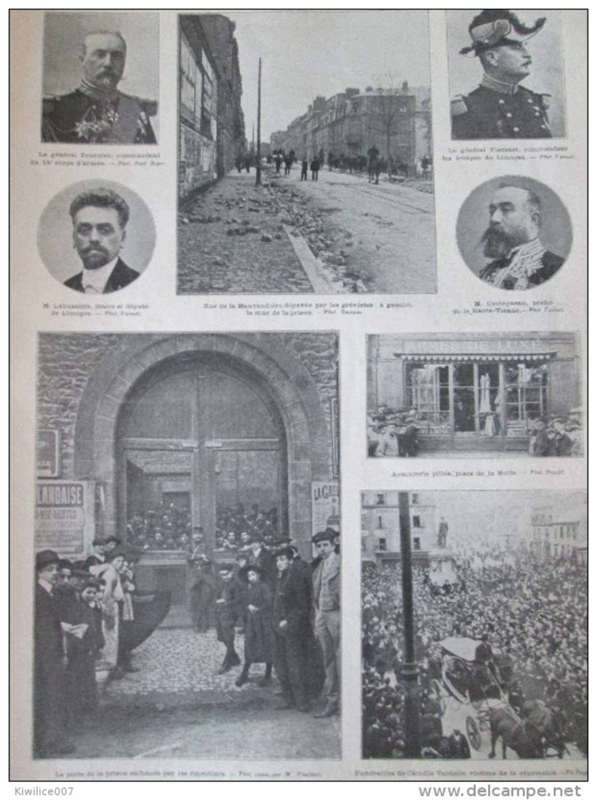 1905  GREVES Les émeutes De LIMOGES     Route D Aixe  Prison  Jardin D Orsay - Non Classés