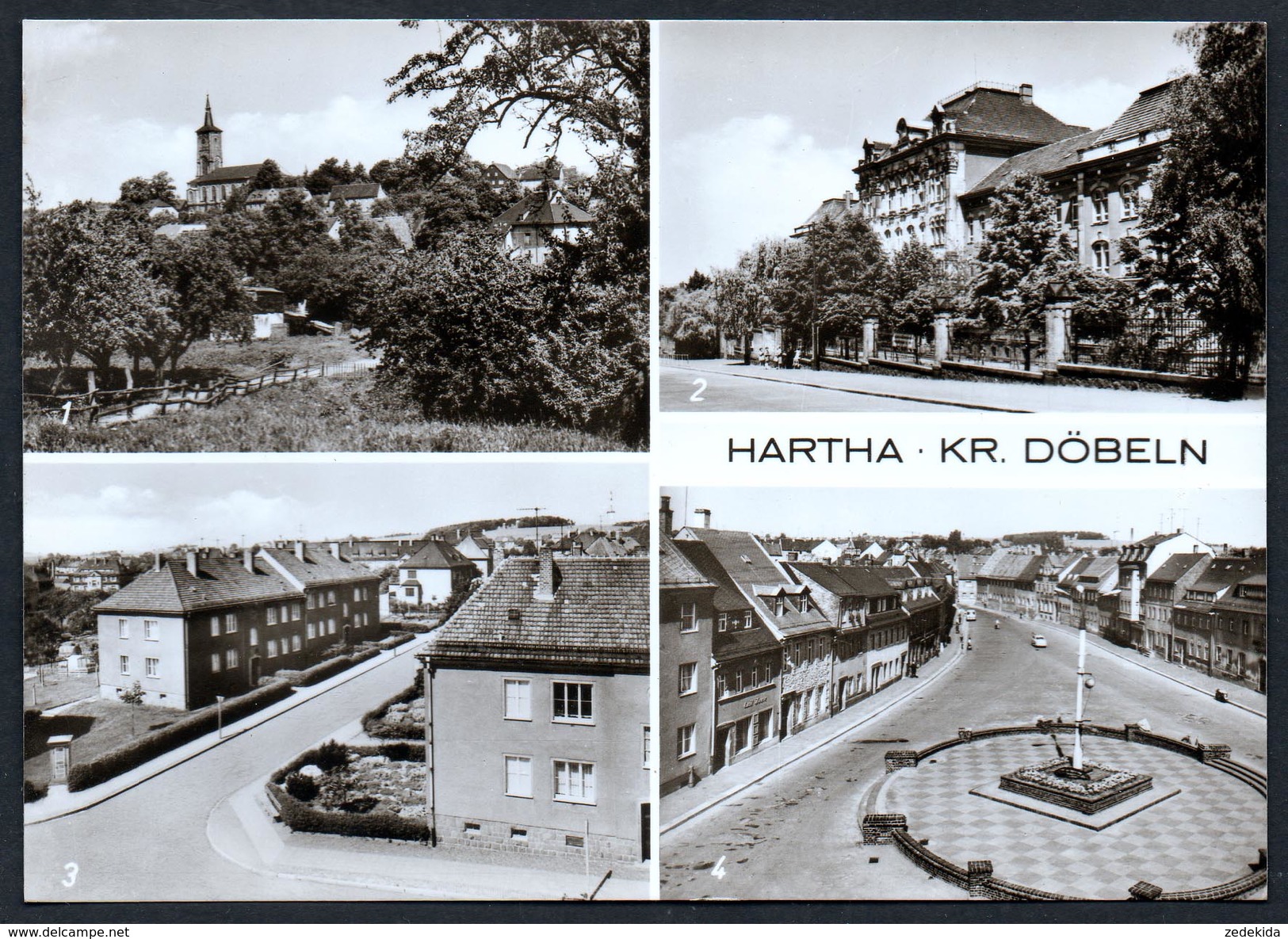 A5111 - Alte MBK Ansichtskarte - Hartha - Kr. Döbeln - Schule Markt Steinaer Und Gabelsberger Straße - Kühn TOP - Hartha
