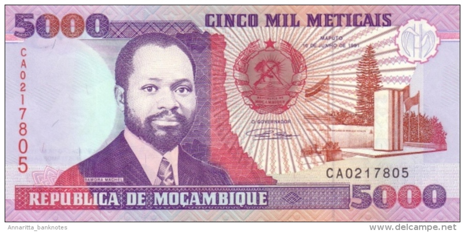 MOZAMBIQUE 5000 METICAIS 1991 P-136 UNC [MZ221a] - Mozambique