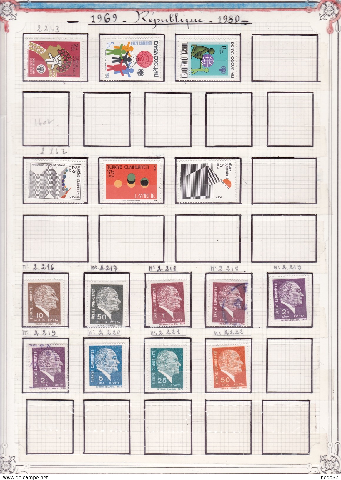 Turquie - Collection Vendue Page Par Page - Timbres Neufs **/*/ Oblitérés - Colecciones & Series