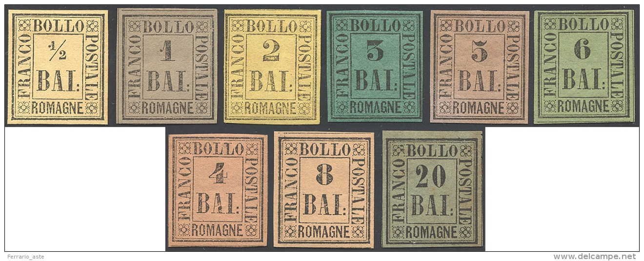 ROMAGNE 1859 - Serie Completa (1/9), Gomma Originale, Perfetti. Cert. Finanziario Bolaffi. ... - Autres & Non Classés