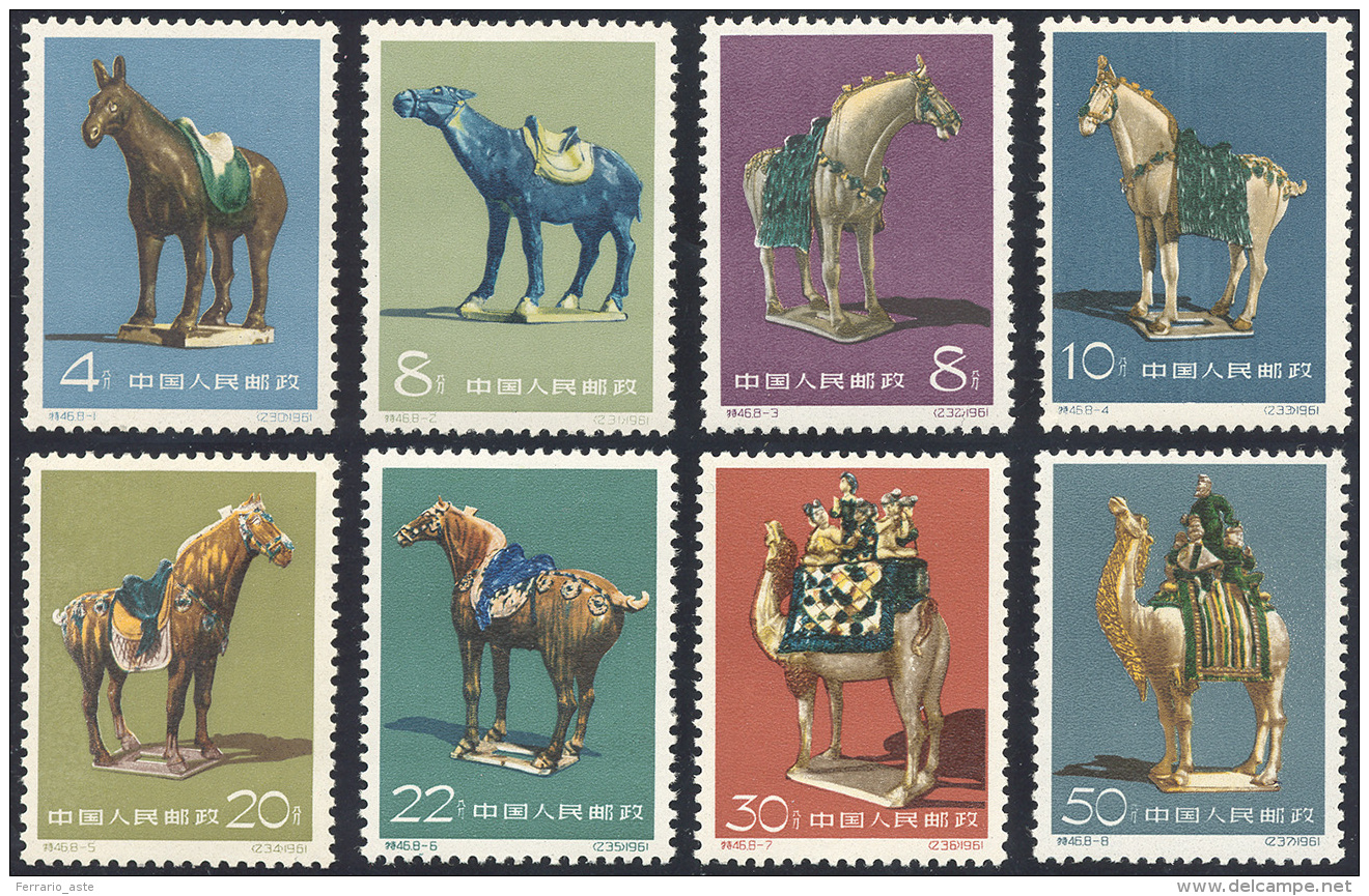 1961 - Tang Dinasty Portery, Complete Set Of 8 Stamps (1366/1373), O. G., Never Hinged. ... - Autres & Non Classés