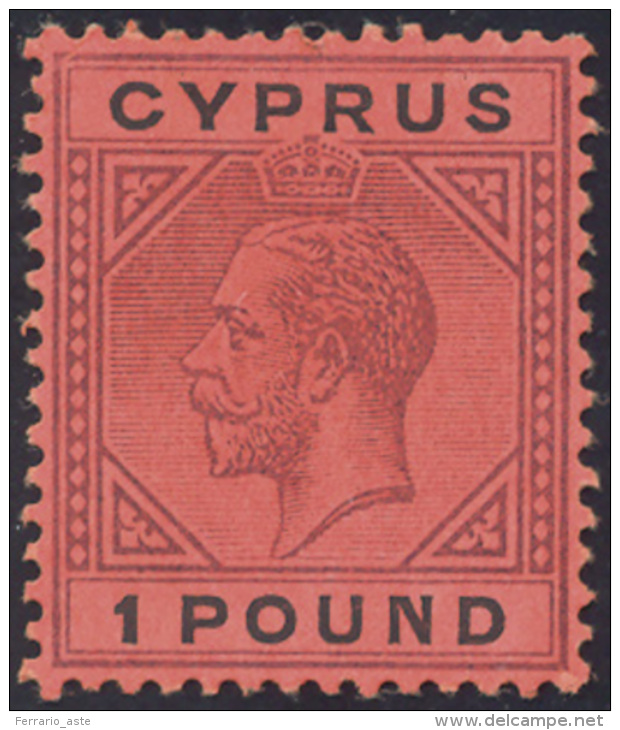 CIPRO 1921/1923  - 1 &Acirc;&pound; Violet &amp; Black On Red Paper (83), Watermarked Multi-CA, Very Light Hinged. V... - Autres - Europe