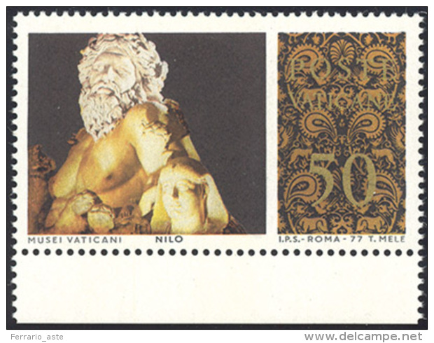 1977 - 50 Lire Musei Vaticani (620), Variet&agrave;&nbsp; Testa Bianca, Gomma Originale Integra, Perfetto. Cert.... - Autres & Non Classés