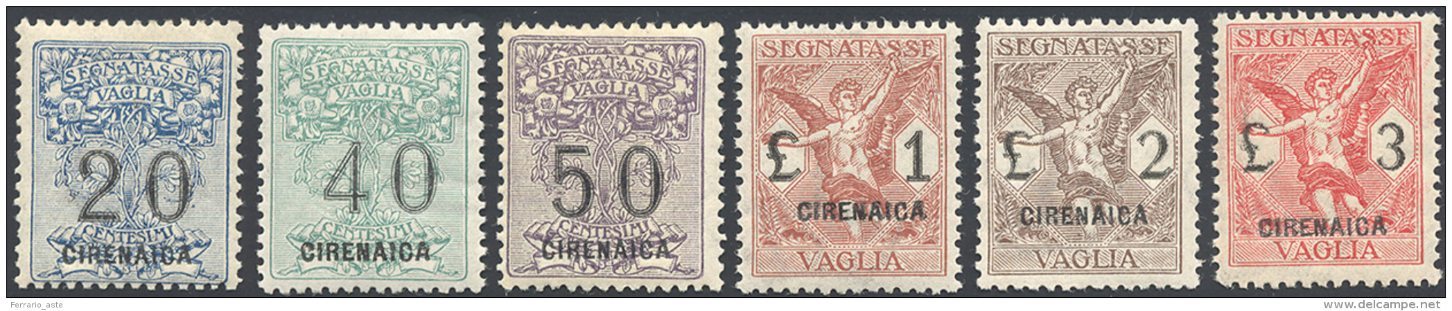 SEGNATASSE VAGLIA 1924 - Soprastampati (1/6), Ben Centrati, Gomma Originale Integra, Perfetti. ... - Cirenaica