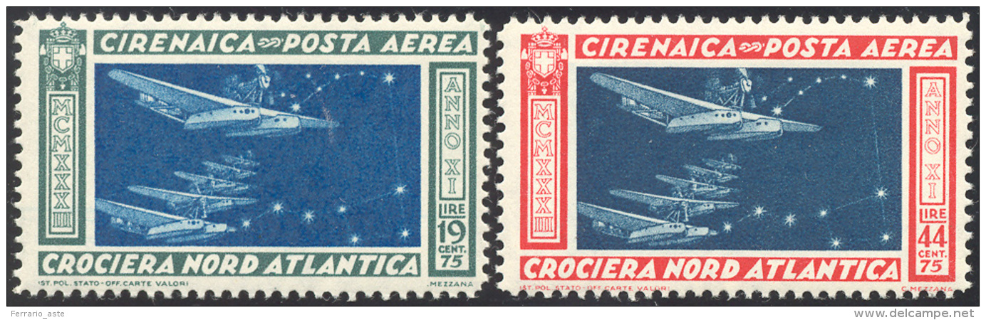 POSTA AEREA 1933 - Crociera Balbo (18/19), Gomma Originale Integra, Perfetti. ... - Cirenaica