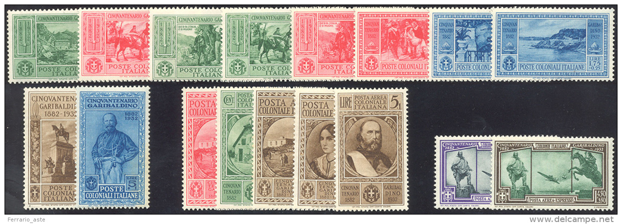 1932 - Garibaldi, Serie Completa Con Posta Aerea (1/10+A), Gomma Originale Integra, Lievi Ingiallime... - Emissions Générales
