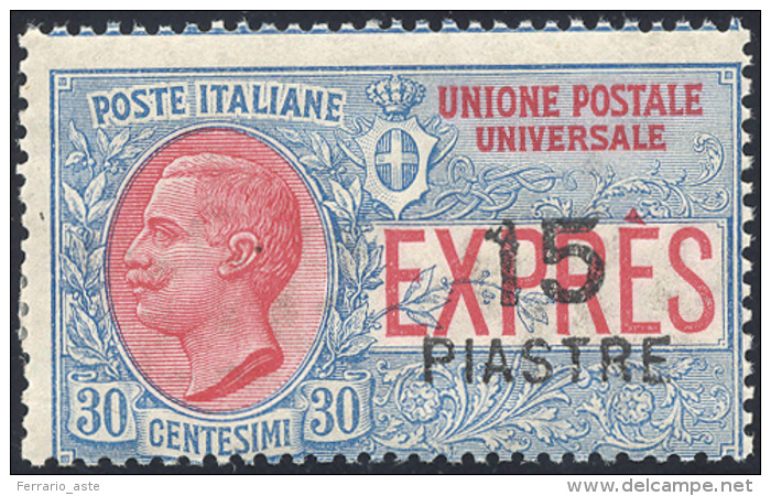 COSTANTINOPOLI ESPRESSI 1922 - 15 Pi. Su 30 Cent. Soprastampa Locale Pi&ugrave; Grande (2), Gomma Original... - Autres & Non Classés