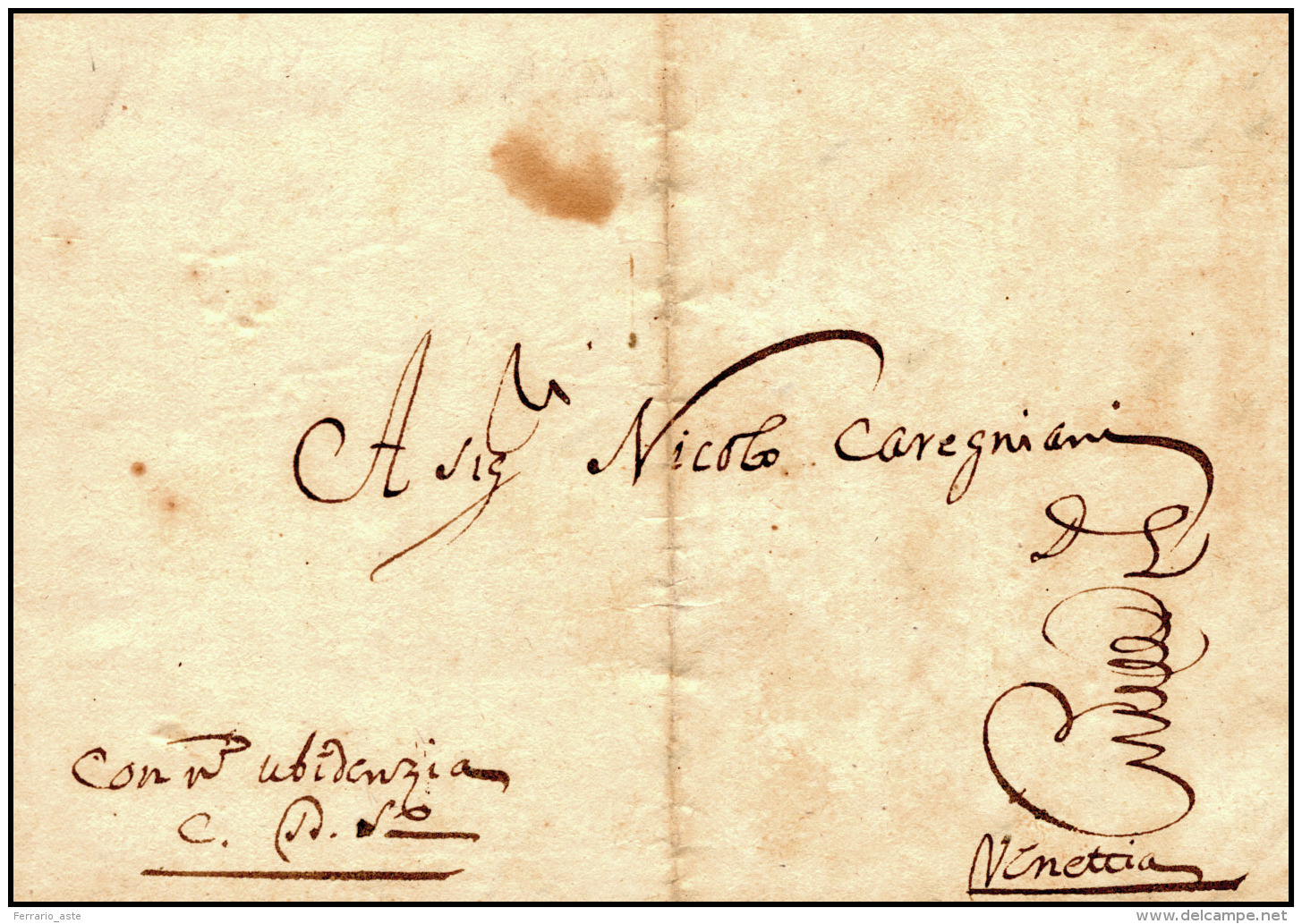 ALESSANDRIA 1711 - Lettera Completa Di Testo Da Alessandria D'Egitto 3/8/1711 A Venezia. Al Verso, A... - Autres & Non Classés