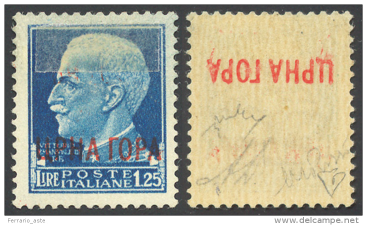 MONTENEGRO 1941 - 1,25 Lire Con Soprastampa Dritta Al Recto E Capovolta Al Verso (23b), Perfetto, Go... - Autres & Non Classés