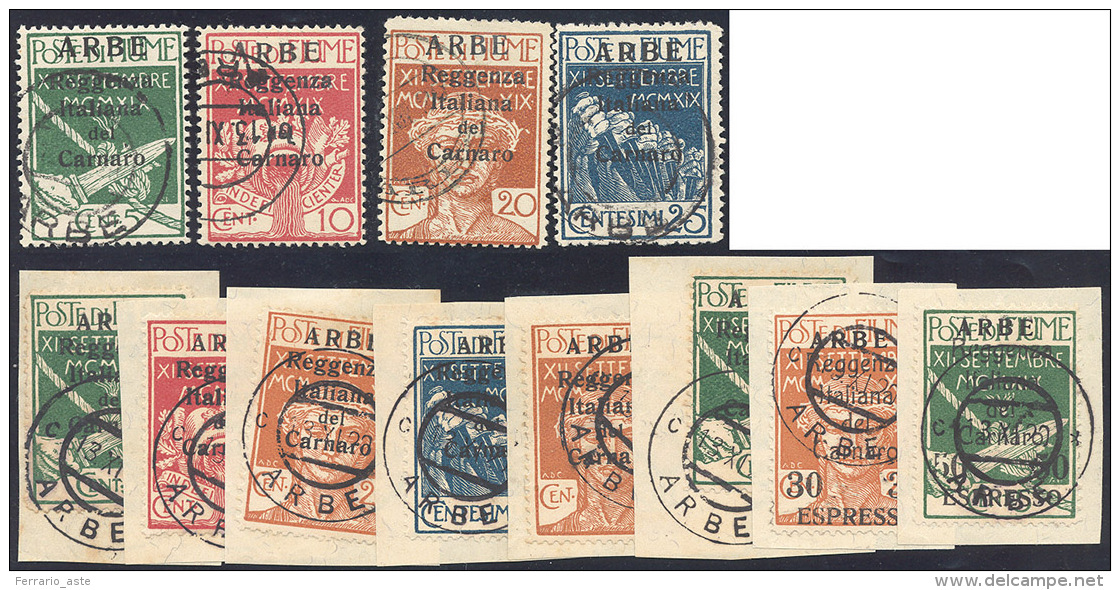 ARBE 1920 - Le Due Emissioni Con Espressi (1/4, 5/10+E), Perfetti, Usati, In Parte Su Frammento. ... - Autres & Non Classés