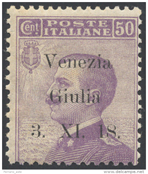VENEZIA GIULIA 1918 - 50 Cent. Michetti, Soprastampa Di Saggio (S1), Gomma Originale, Perfetto. Molt... - Autres & Non Classés