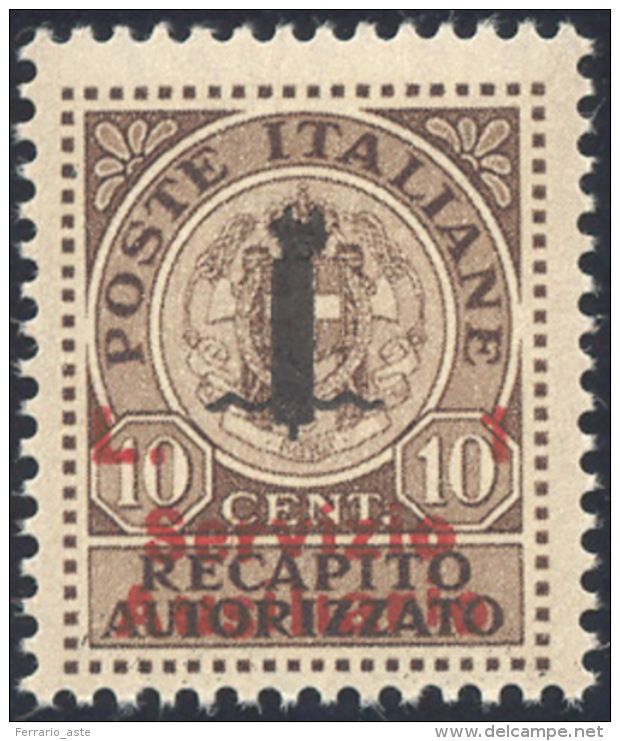 GUIDIZZOLO 1945 - 1 Lira Su 10 Cent., Soprastampa Modificata, Non Emesso (2A), Gomma Originale Integ... - Non Classés