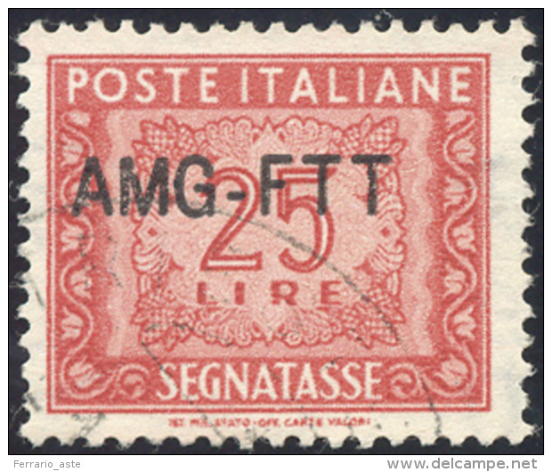 SEGNATASSE 1954 - 25 Lire, Nuovo Tipo Di Soprastampa (25A), Usato, Perfetto. Non Comune! ... - Autres & Non Classés