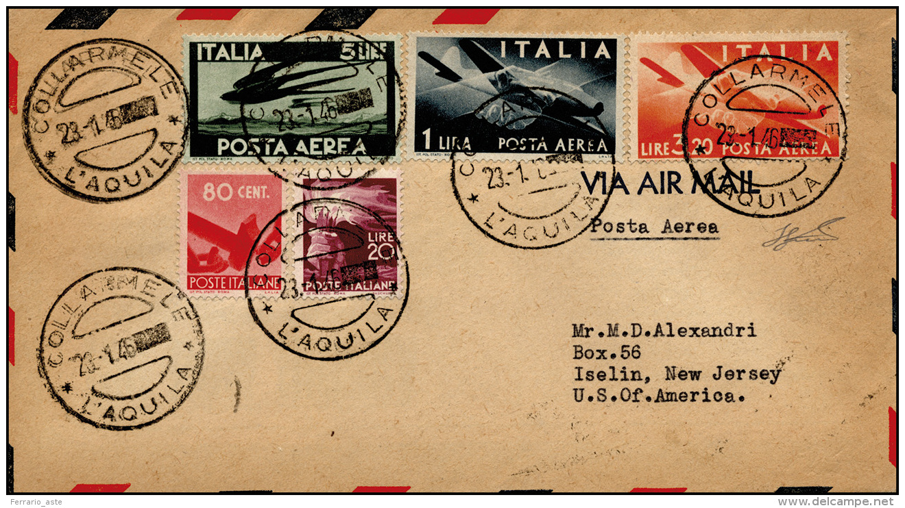 1946 - 1 Lira, 3,20 E 5 Lire Di Posta Aerea (126,128 E 129) Pi&ugrave; Valori Complementari Democratica, U... - Autres & Non Classés