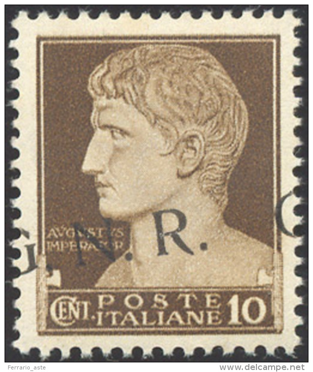 1943 - 10 Cent. Soprastampa G.N.R. Obliqua Di Brescia (471/Ia), Gomma Originale Integra, Perfetto. L... - Autres & Non Classés