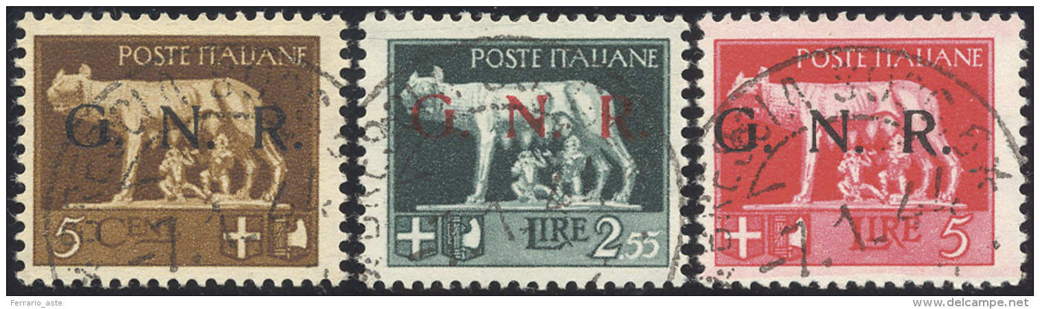 1943 - Serie Completa Con Soprastampa G.N.R. Di Brescia Del I Tipo Spaziata (470/A, 483/A, 485/A), U... - Autres & Non Classés