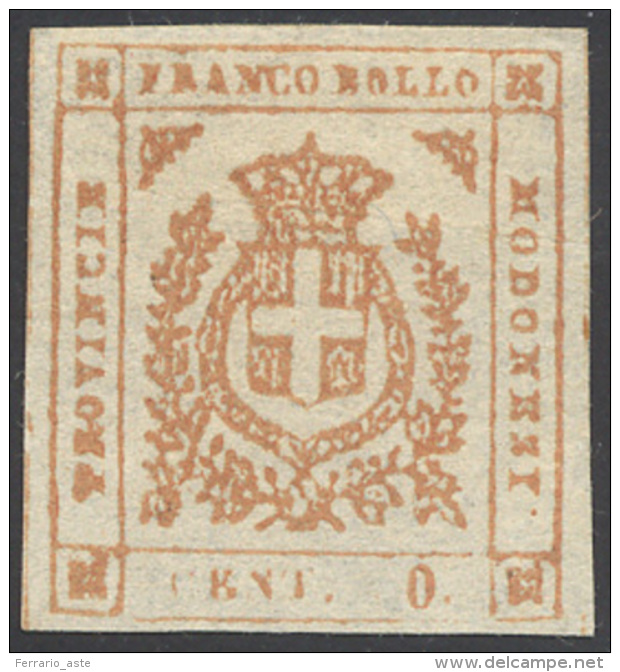 1859 - 80 Cent. Bistro Arancio, Variet&agrave;&nbsp; "CENT. 0" (18c), Senza Gomma, Perfetto. Emilio Ed Enzo Dien... - Modène