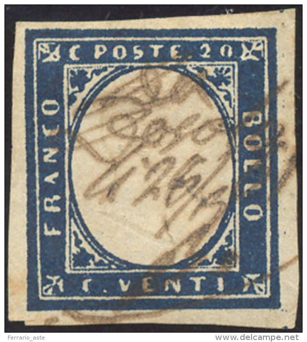 DOSOLO, Grafico Provvisorio, Punti R1 - 20 Cent. Azzurro Scuro (15C), Perfetto, Usato 26/3/1861. Rar... - Lombardo-Vénétie