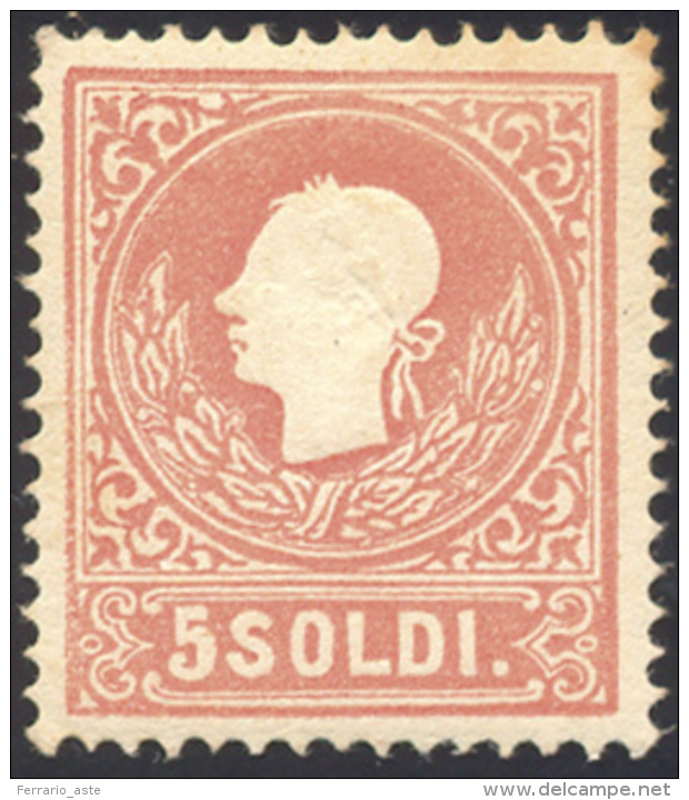 1859 - 5 Soldi Rosso, II Tipo (30), Gomma Originale, Perfetto. A. Ed Enzo Diena. ... - Lombardo-Vénétie