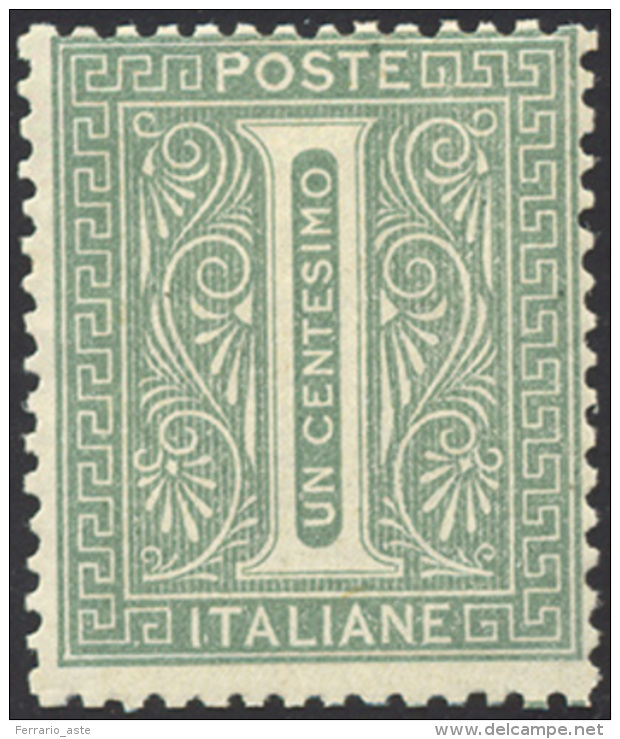 1863 - 1 Cent. Verde Grigio Chiaro, De La Rue, Tiratura Di Londra (L14), Nuovo, Gomma Originale Inte... - Autres & Non Classés