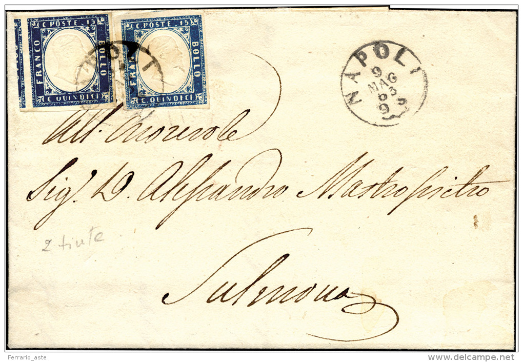 1863 - 15 Cent. Azzurro, Perfetto, E 15 Cent. Azzurro Scuro, Difettoso In Basso, Tipo Sardegna (11,1... - Autres & Non Classés
