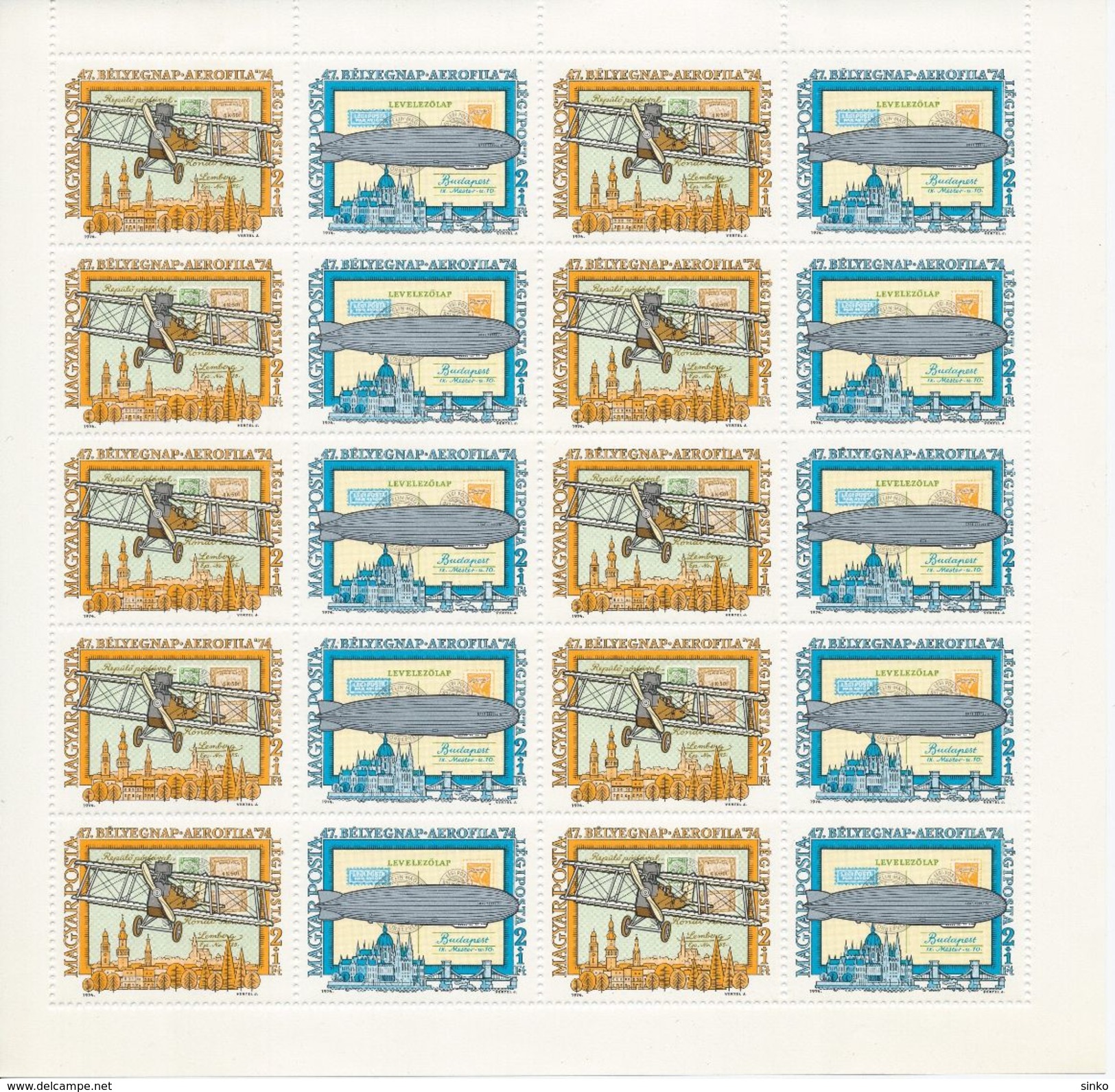 1974. Stampday (47) - Aerofila III  - Full Sheet :) - Fogli Completi