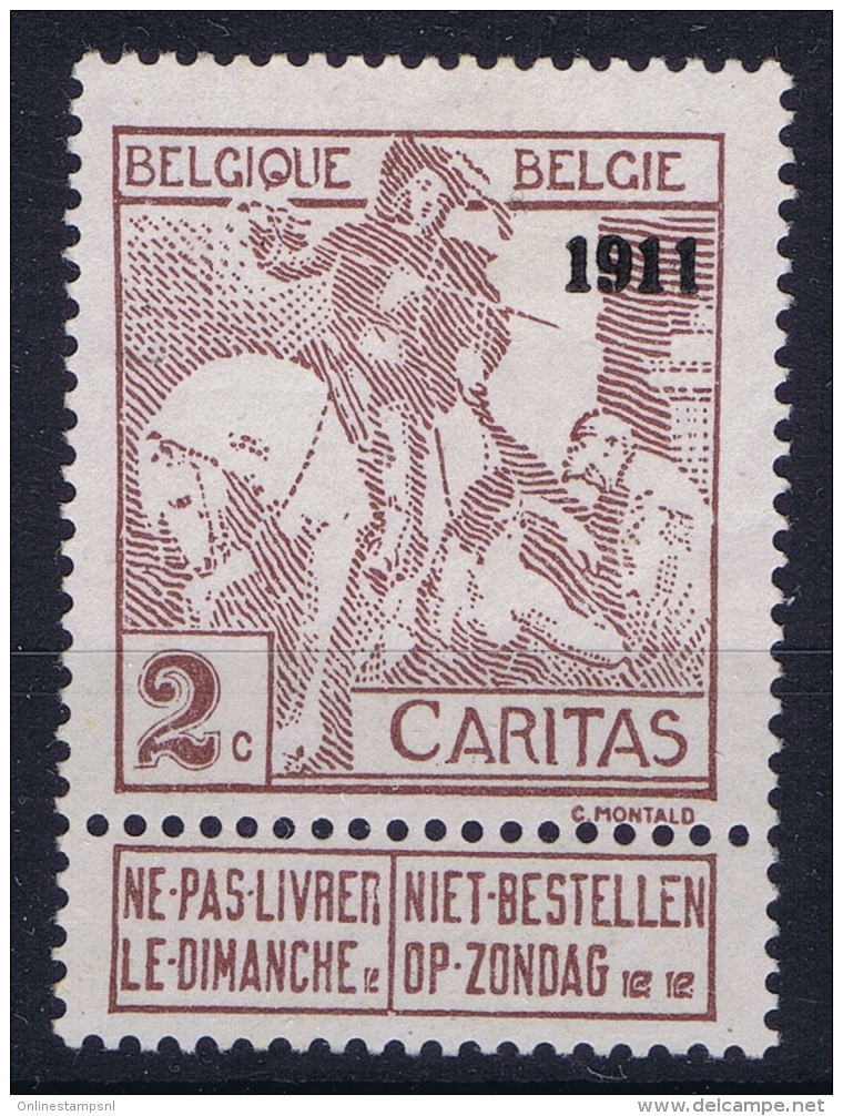 Belgium  OBP  94    1911   Not Used (*) SG - 1910-1911 Caritas