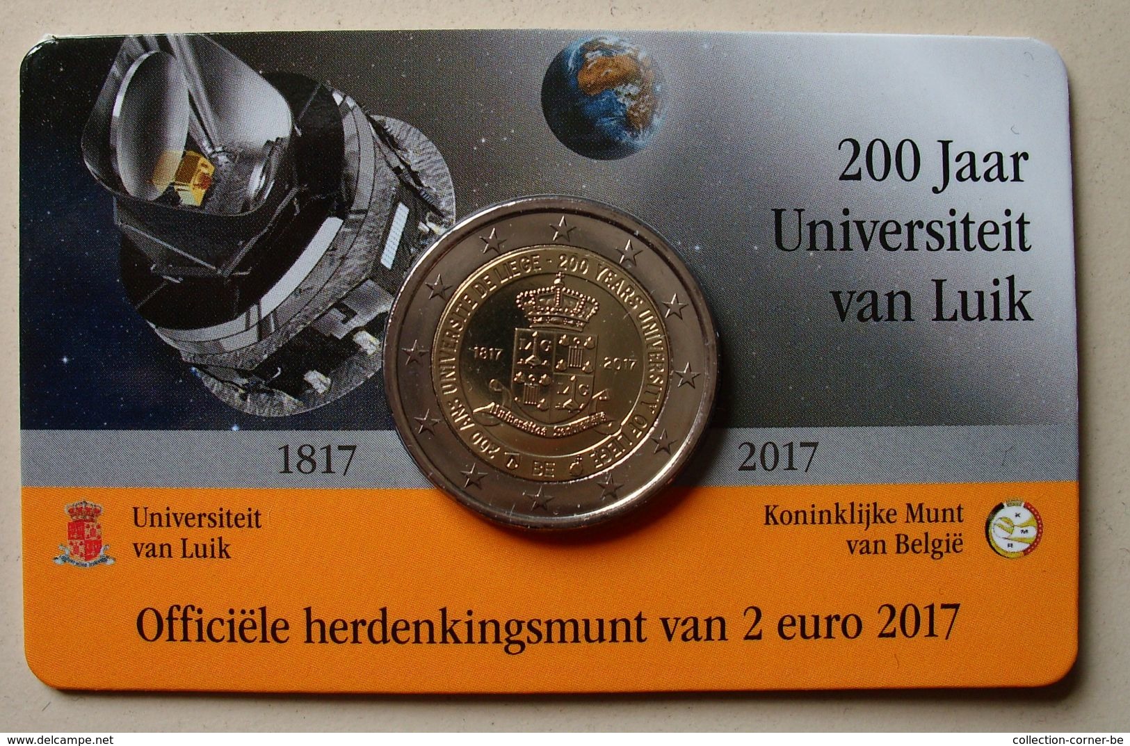 Belgie 2 Euro, Luik - Liege 2017, UNC In Coincard - België