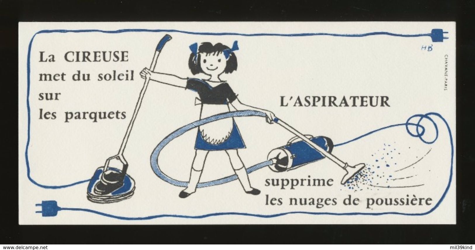 Buvard - Electricite - L' ASPIRATEUR - ( Illustrateur - HERVE BAILLE ) - E