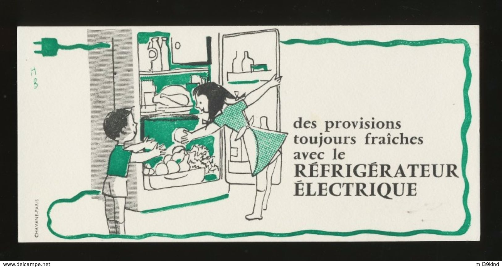 Buvard - Electricite - REFRIGERATEUR ELECTRIQUE - ( Illustrateur - HERVE BAILLE ) - E