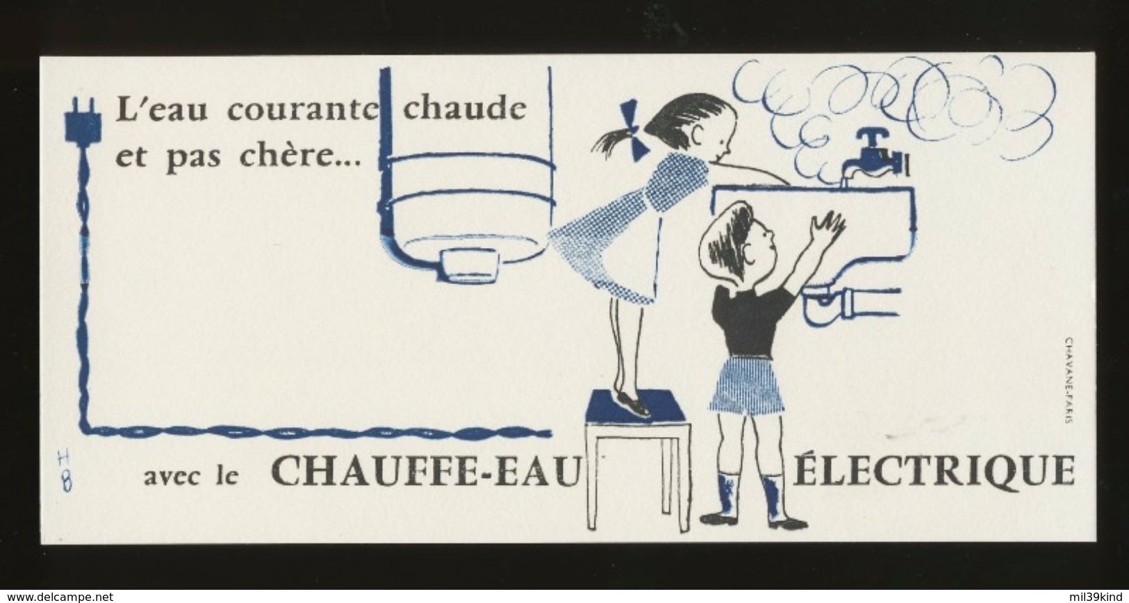 Buvard - Electricite - LE CHAUFFE-EAU ELECTRIQUE - ( Illustrateur - HERVE BAILLE ) - E