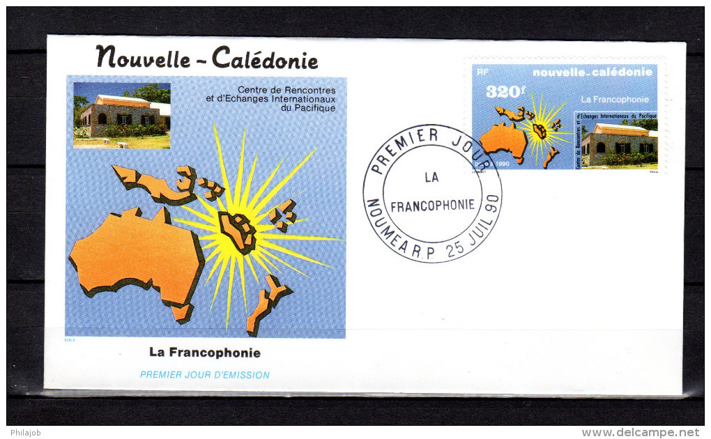 (Faciale = 2.68 &euro;) Enveloppe 1er Jour De 1990 " LA FRANCOPHONIE  / NOUMEA Le 25-07-90 " N° YT 598. Parf état. FDC - FDC