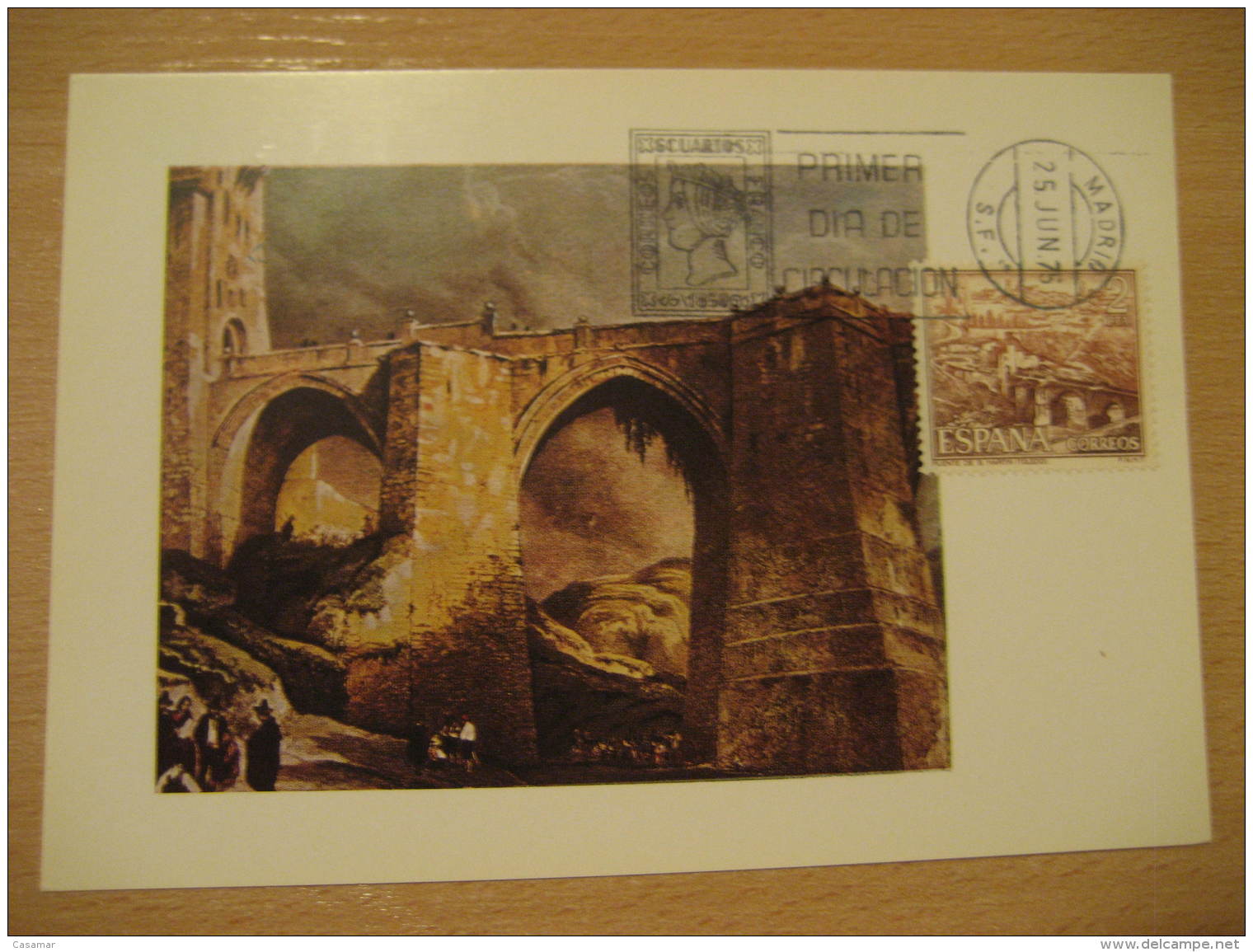 PUENTE DE SAN MARTIN Bridge Pont TOLEDO 1975 Maxi Maximum Card SPAIN - Ponti