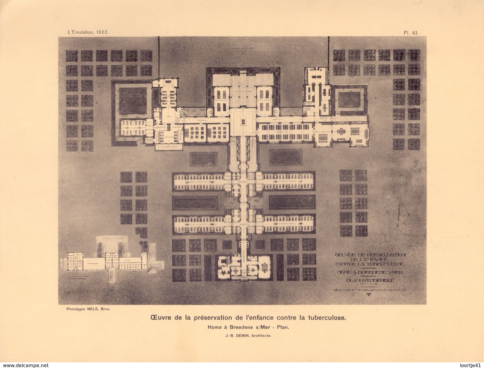 Foto  Photo - Image  Prent L' Emulation 1922 - Home Anti Tuberculose Bredene - Architecte Dewin - Stampe & Incisioni