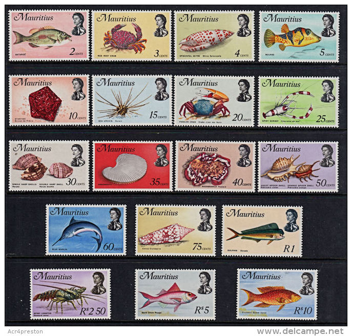 L0030 MAURITIUS 1969, SG 382-99  Definitives  MNH - Maurice (1968-...)