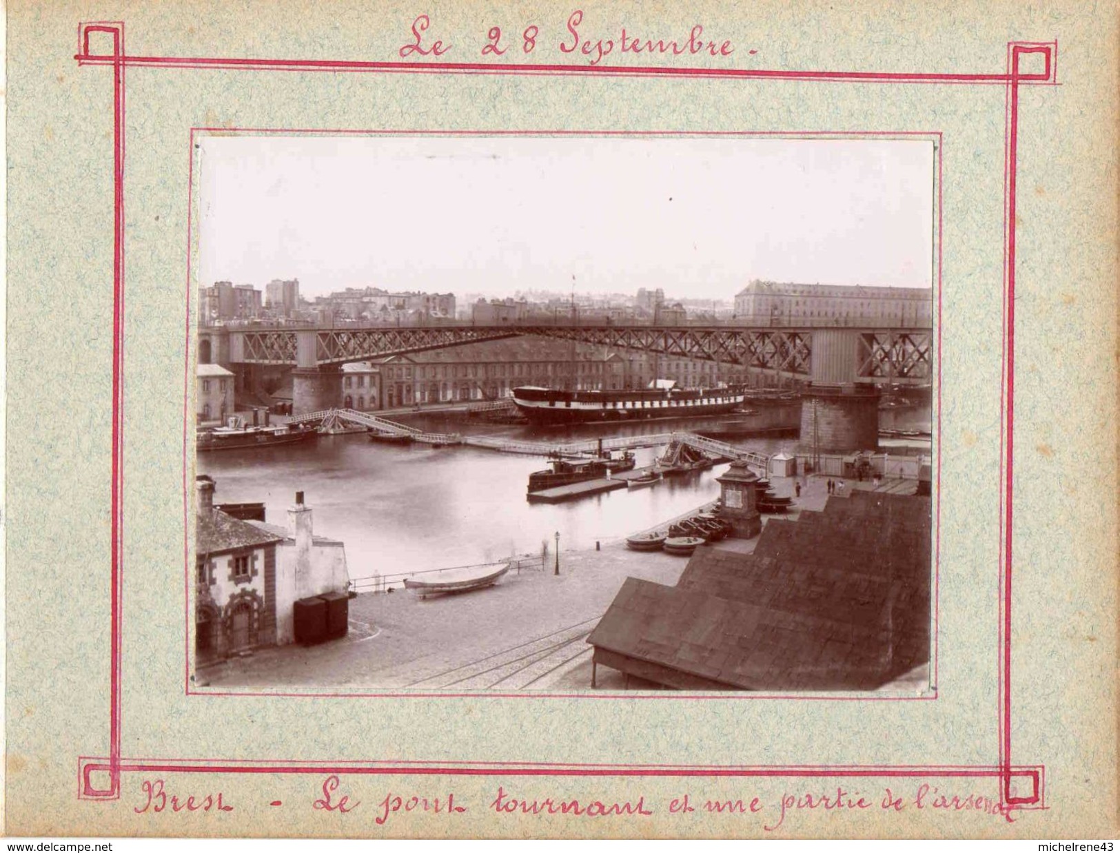 29 FINISTERE   Photo Originale 1898 - Brest , Un Quai  Du Port De Commerce , Le Pont Tournant - Brest