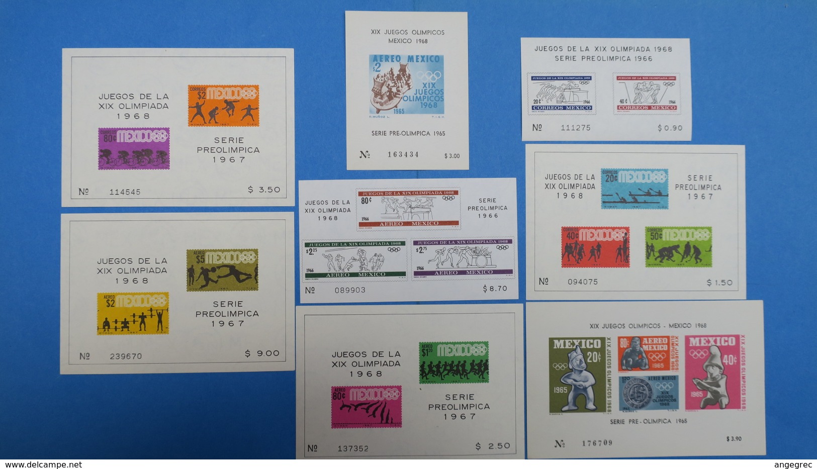 Mexico, 8 Bloc Feuillet - Jeux Olympiques - Juegos De XIX Olimpiada 1968 " Serie Preolimpica  1965 -1966 Et 1967" Neuf** - Messico