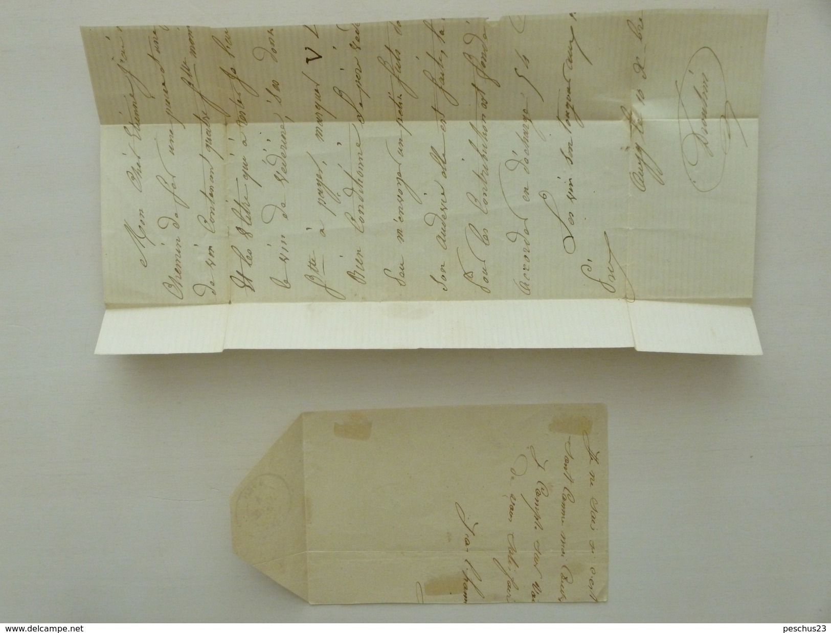 FRANCE - 2 Lettres (fragments), 1865 + 1869 - 1863-1870 Napoléon III. Laure