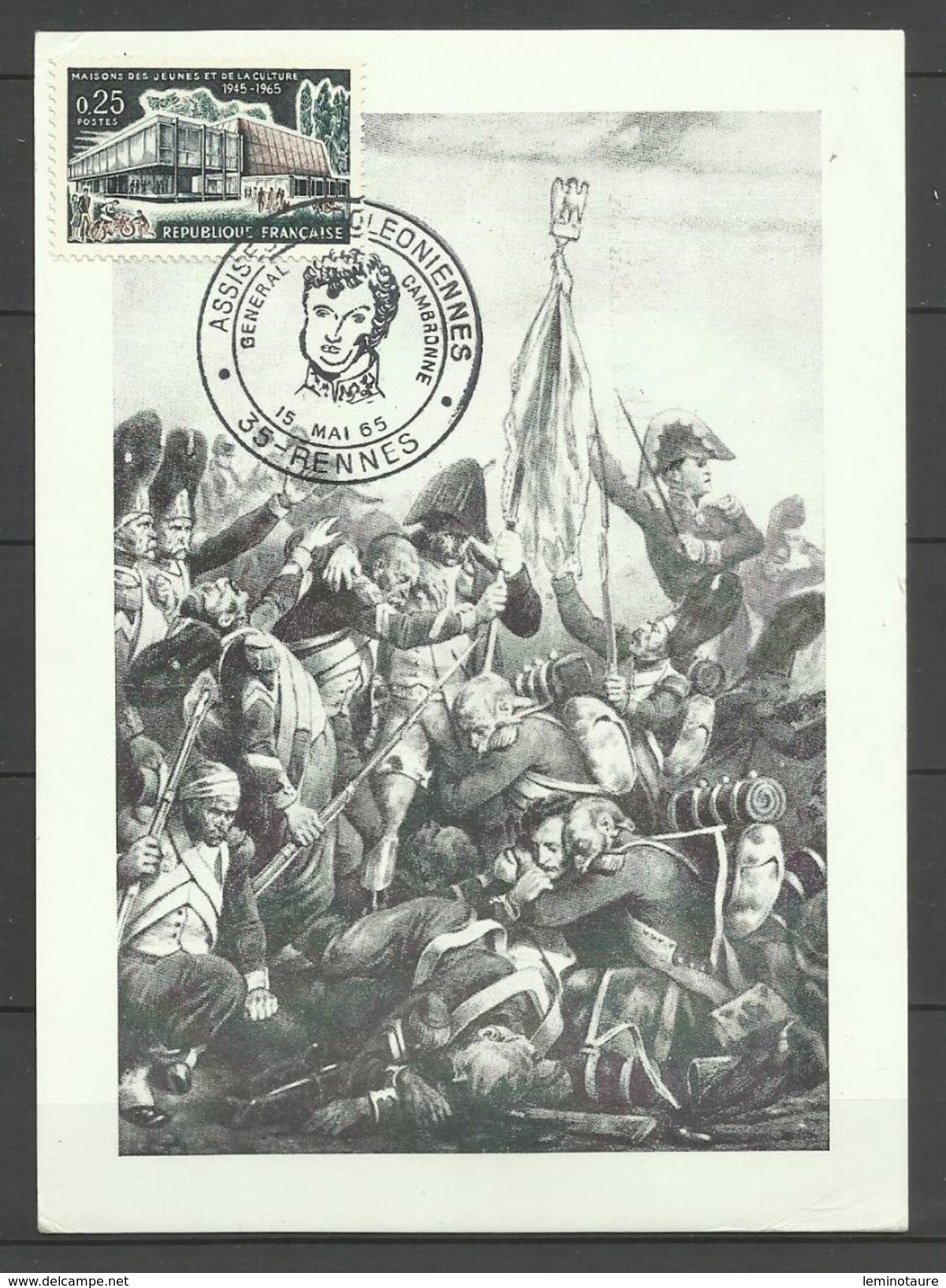 RENNES / Assises Napoléoniennes 05.1965 / Illustration Bataille Waterloo - Gedenkstempels