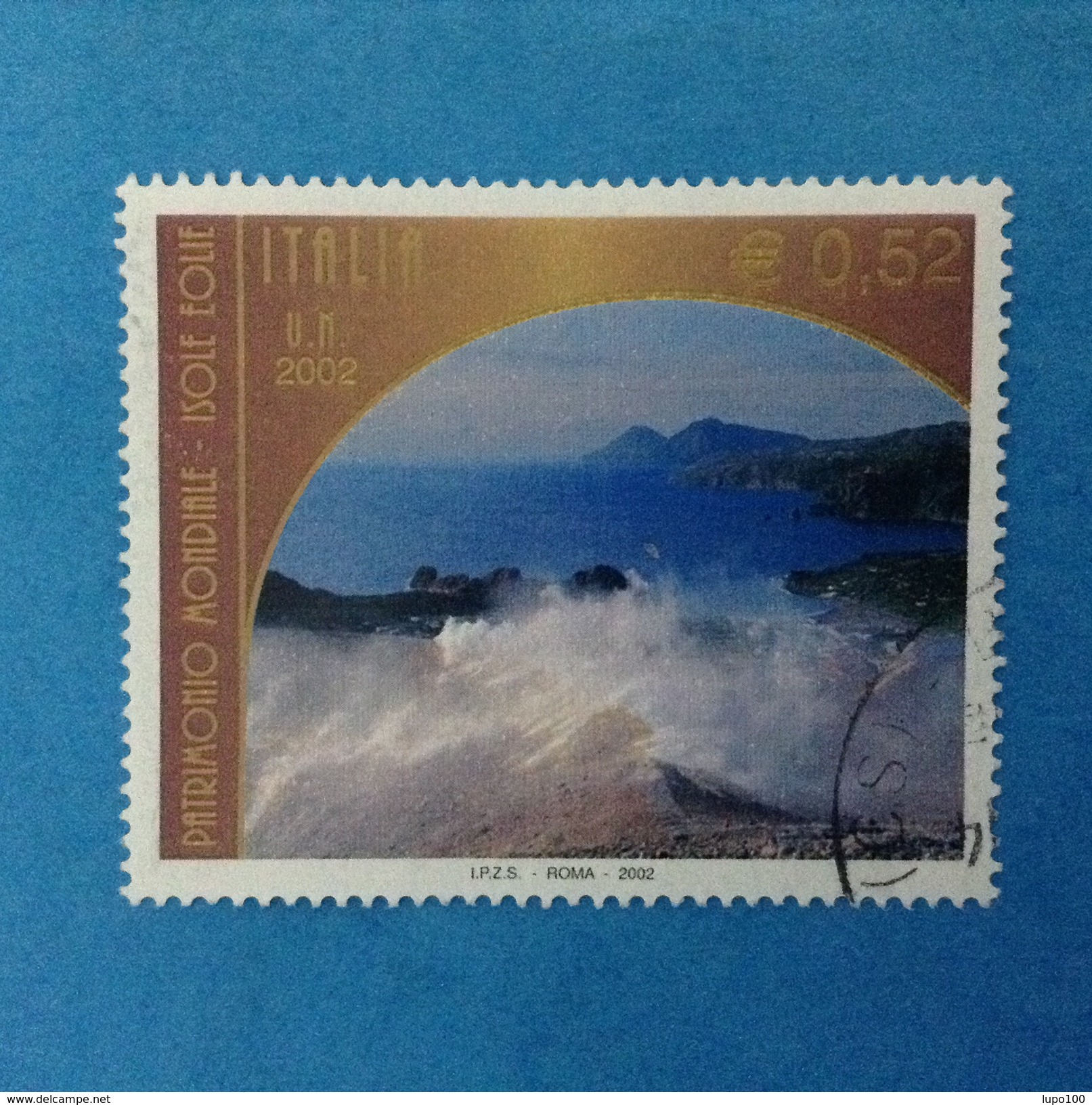 2002 ITALIA FRANCOBOLLO USATO STAMP USED - PATRIMONIO MONDIALE ISOLE EOLIE 0,52 - 2001-10: Usati