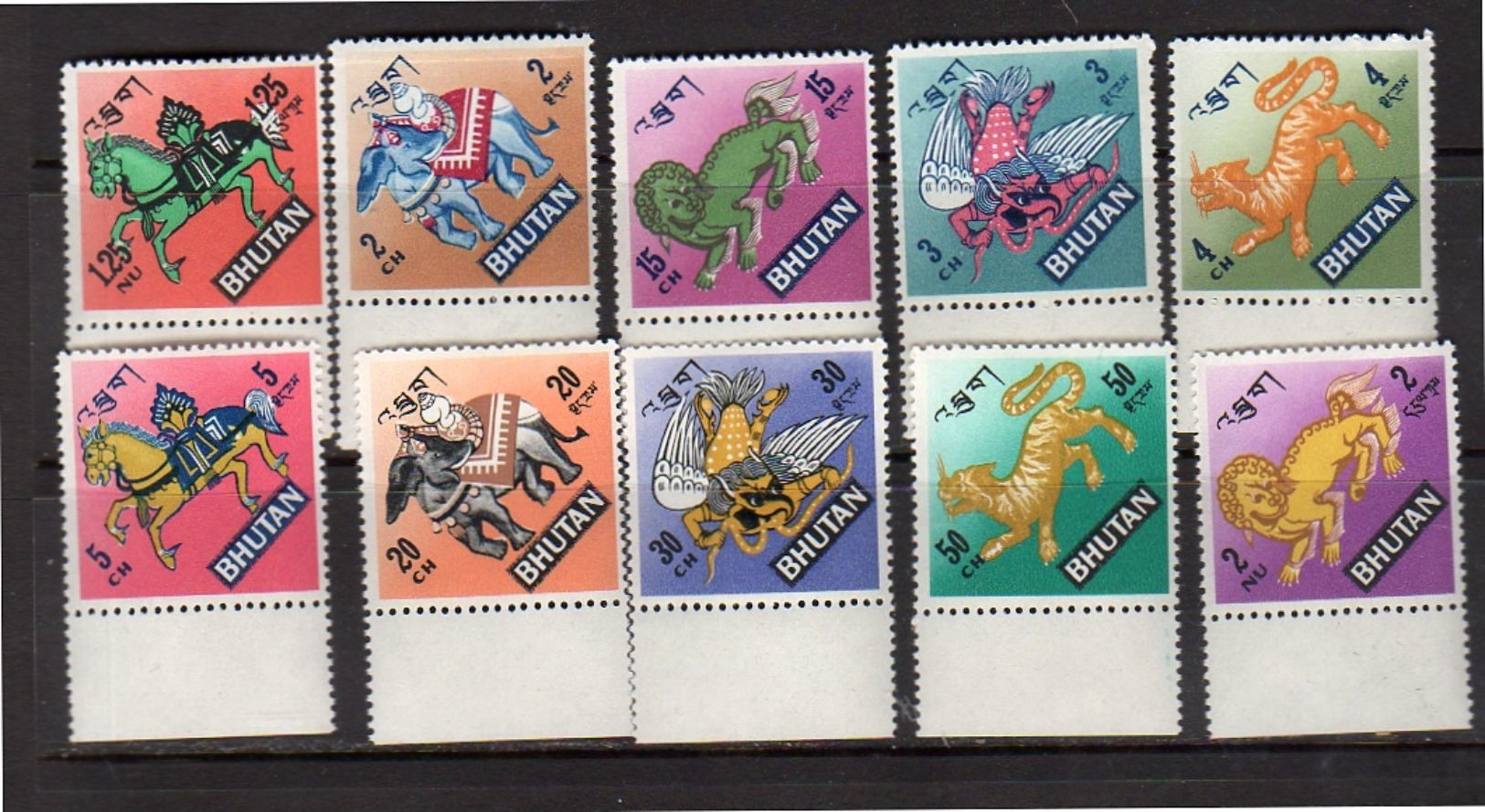 Animals Complete Set For Ordinary Mail MNH Michel 194-203 (b56) - Bhutan