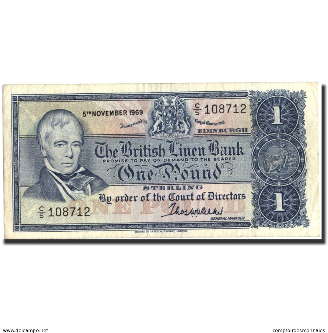 Billet, Scotland, 1 Pound, 1969, 1969-11-05, KM:169a, TTB - 1 Pound