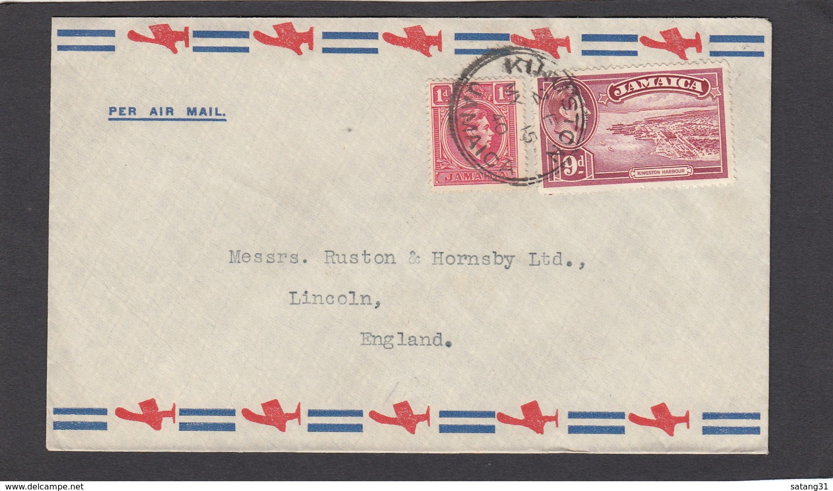 LETTRE DE KINGSTON POUR LINCOLN(GR. BRETAGNE),1940. - Jamaïque (...-1961)