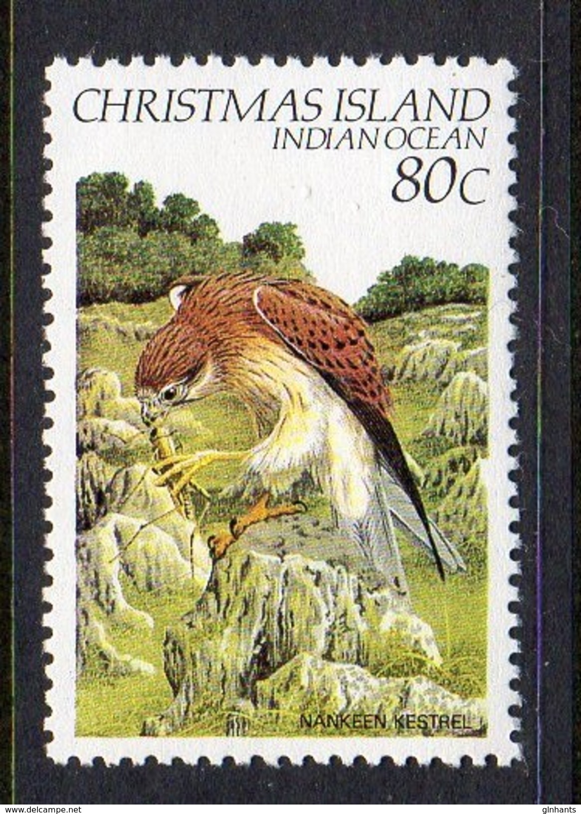 CHRISTMAS ISLAND - 1982 80c DEFINITIVE BIRD STAMP FINE MNH ** SG 164 - Christmaseiland