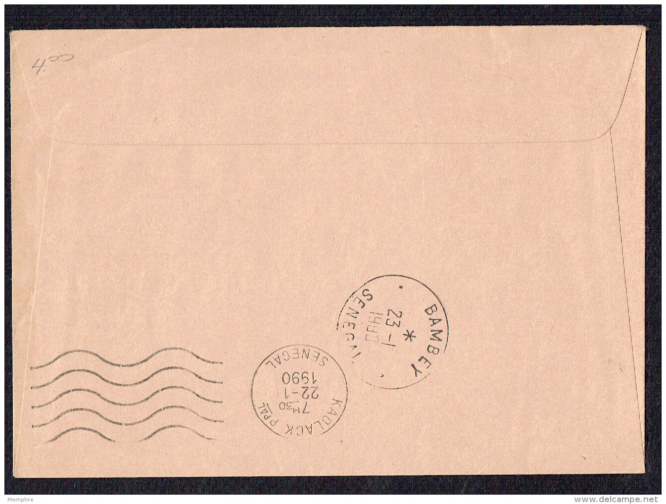 1990  Lettre De Fatick à Bambey  Faune Marine 145fr - Senegal (1960-...)