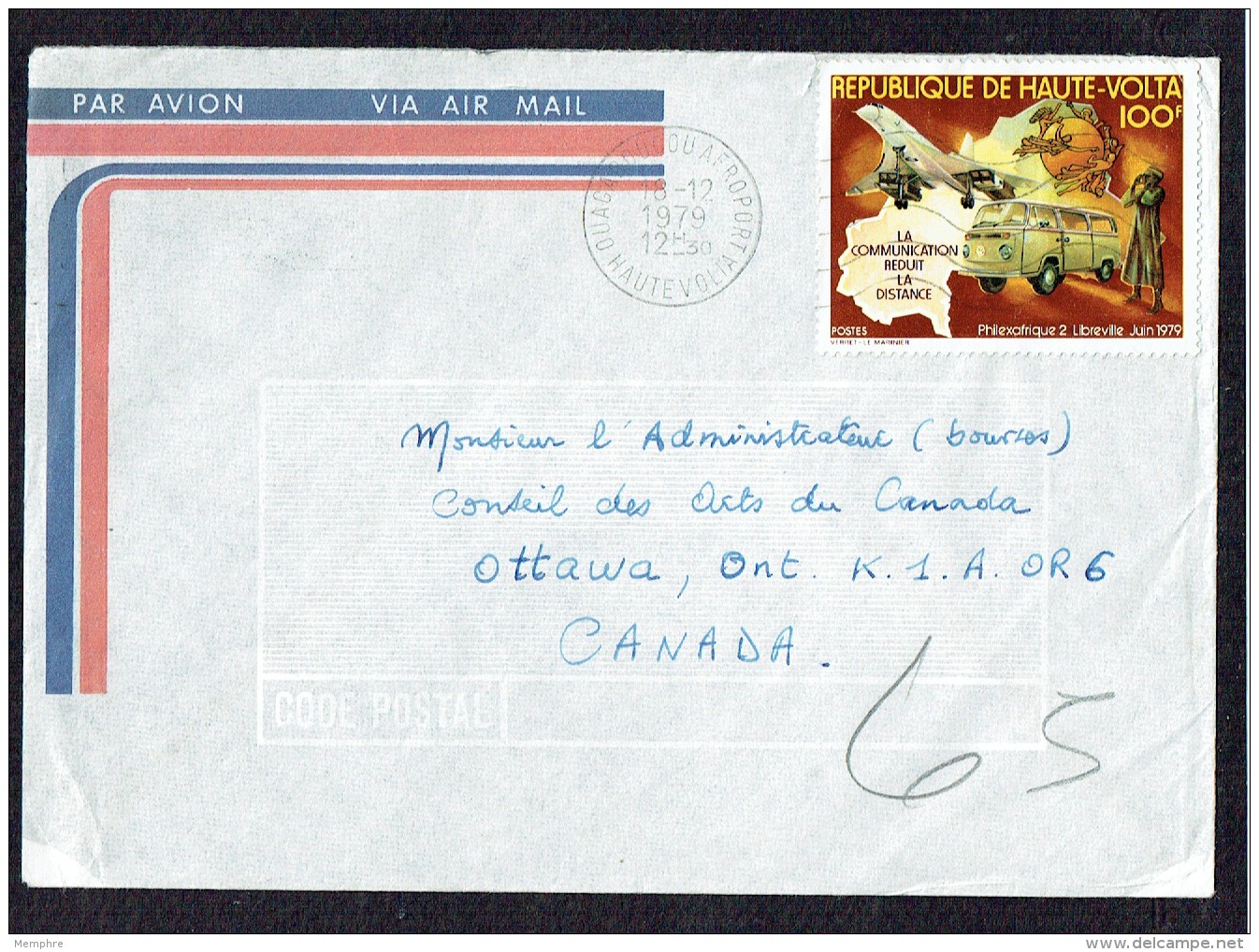 1979  Lettre Avion Pour Le Canada  Philexafrique 2 - Obervolta (1958-1984)