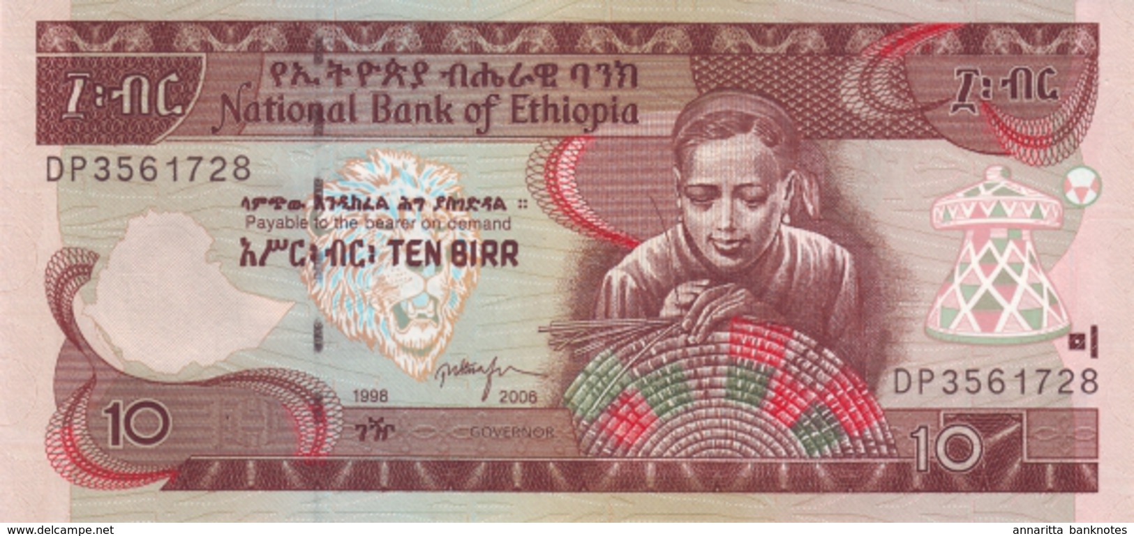 ETHIOPIA 10 BIRR 2006 (EE1998) P-48d UNC [ET332b] - Ethiopia